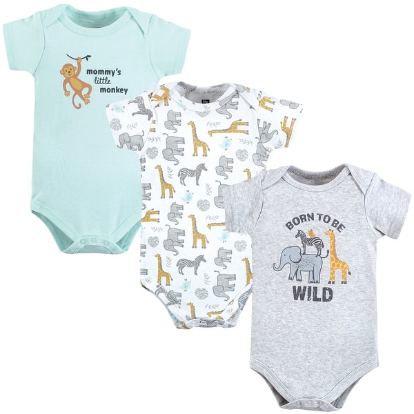 slide 1 of 1, Hudson Baby Infant Boy Cotton Bodysuits, Little Monkey 18-24 Months - Little Monkey