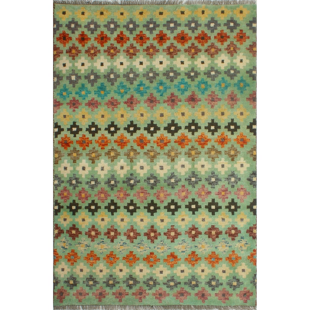 Balochi Ademi Lt. Green/Ivory Rug - 3'2" x 5'1"
