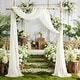 preview thumbnail 14 of 12, Garvee 3 Panels Wedding Arch Draping Fabric, 2.5x19.5 ft Chiffon Draping Fabric, for Ceremony Reception Bridal Shower