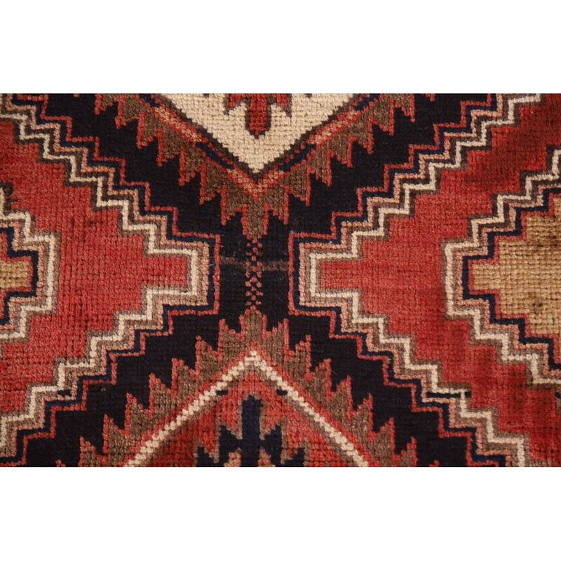 Ardebil Persian Vintage Runner Rug Hand-knotted Wool Carpet - 3'7"x 10'3"