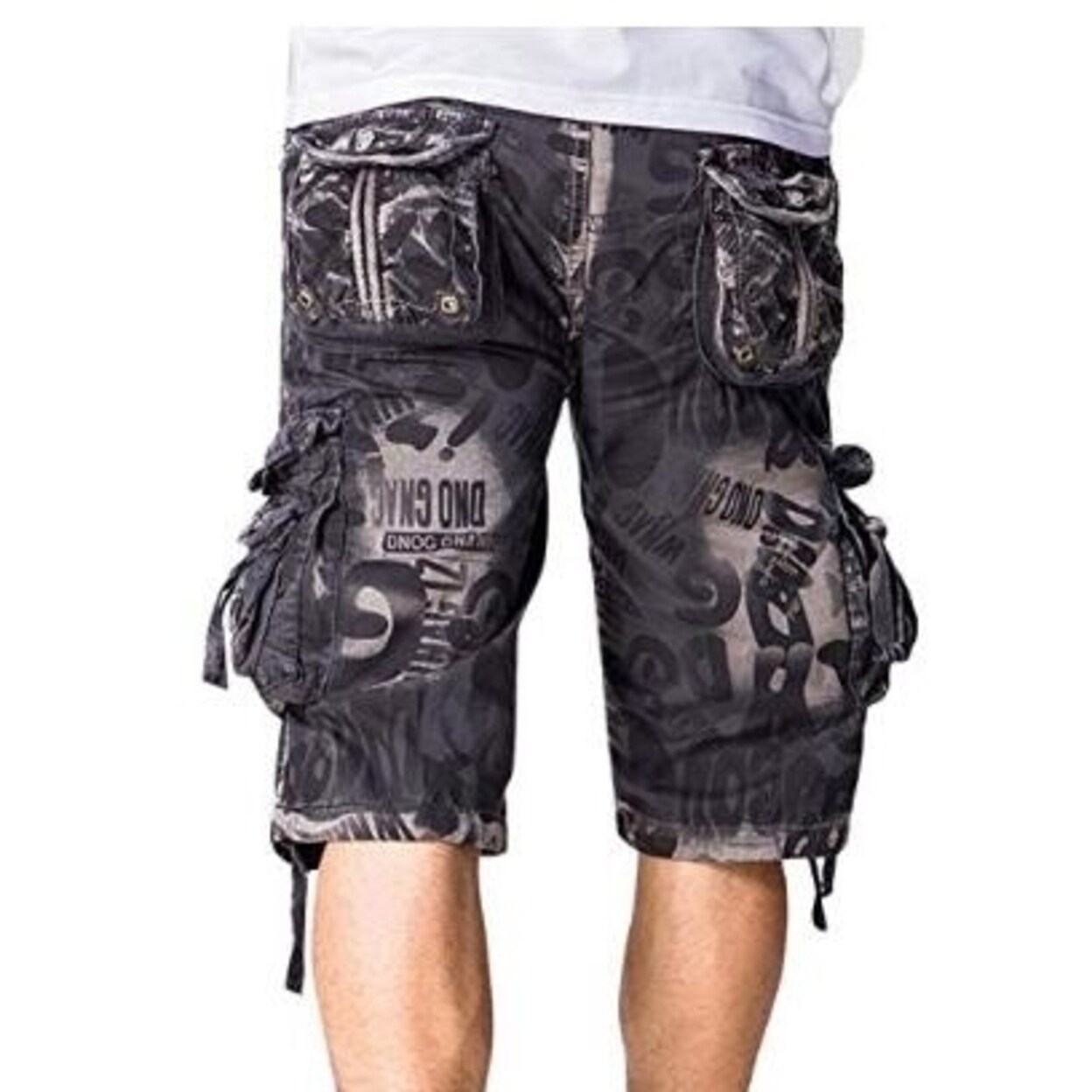 Men's Shorts Beach Straight Camouflage Multi-pocket Casual Pants Summer Loose D