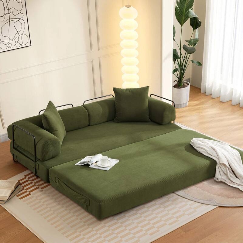 Folding Convertible Sleeper Sofa Bed with Modular Design Perfect for Living Room and Guest Space