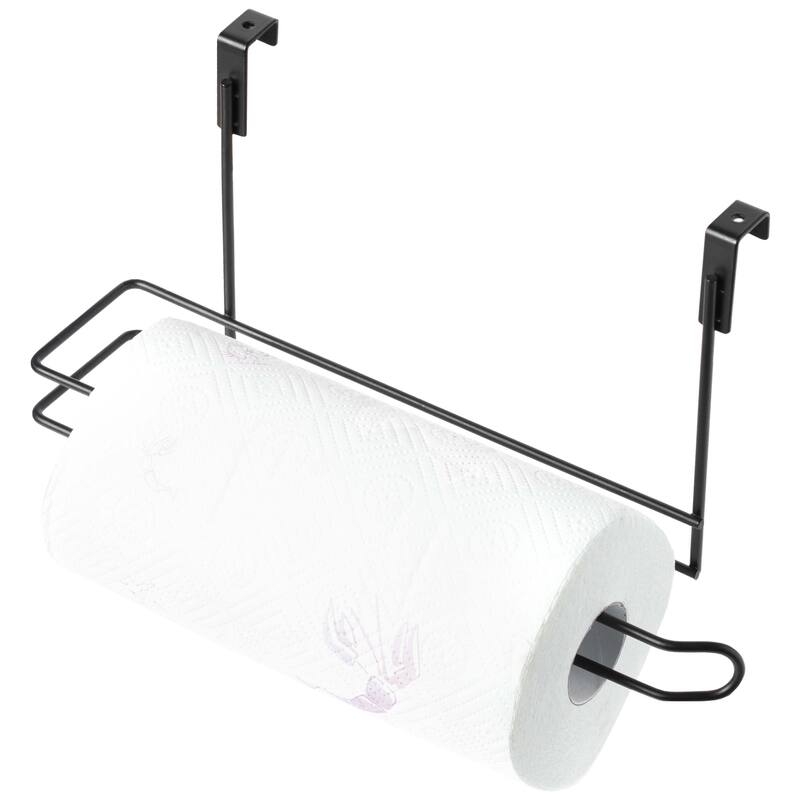 Over The Cabinet Paper Towel Holder, Black