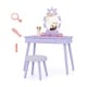preview thumbnail 9 of 28, Kids Vanity Table Set with Lighted Mirror and Storage Drawer - 27.5” L x 13.5” W x 39” H
