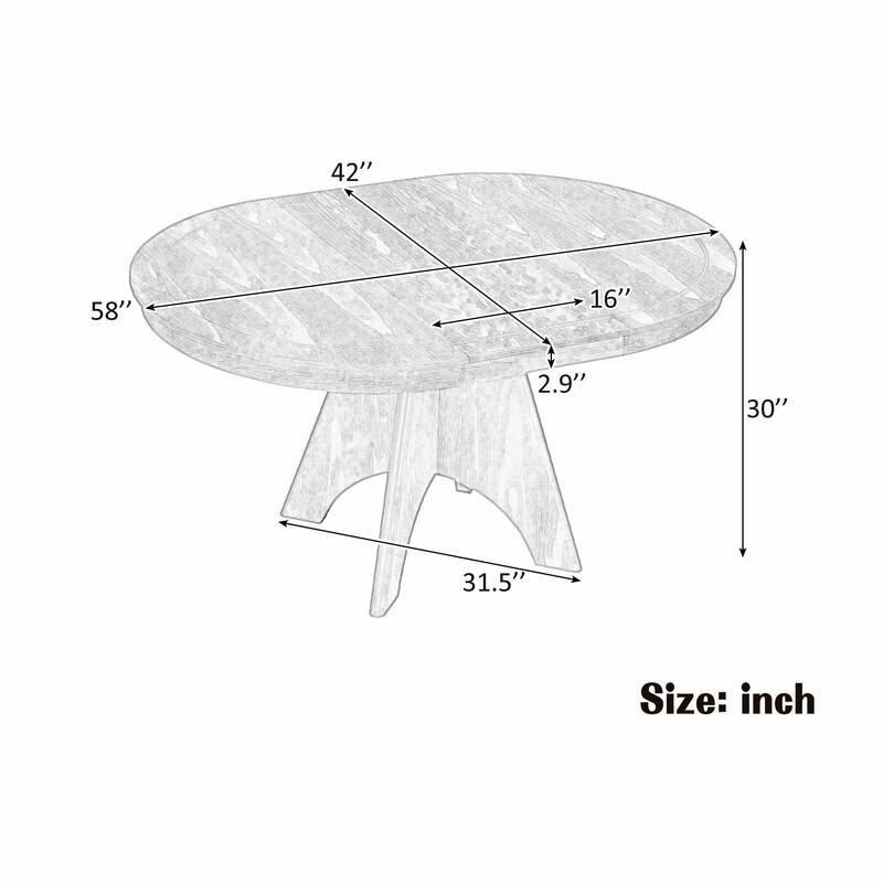Vintage Extendable Farmhouse Dining Table - 42" to 58" Rustic Kitchen Table for 4-6