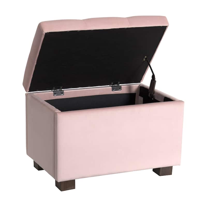 Velvet Storage Ottoman