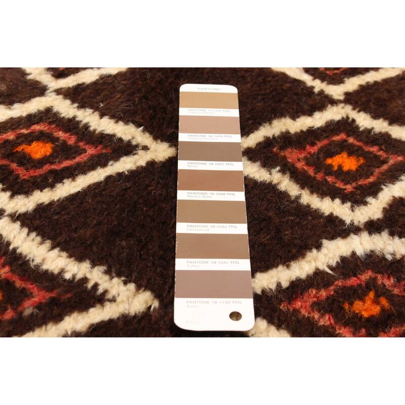 ECARPETGALLERY Hand-knotted Andelz Brown Wool Rug - 3'11 x 8'2