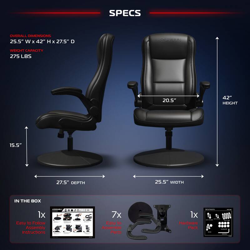 RESPAWN 800 Gaming Chair Floor, Swivel Rocker Gaming Chair, High Back Ergonomic Floor Gaming Chair for Kids and Adults