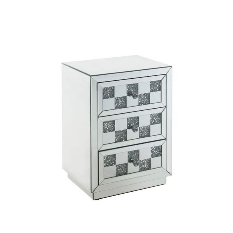 Vanity Stool with Fabric Cushioned Top Seat and Mirror Frame, Silver