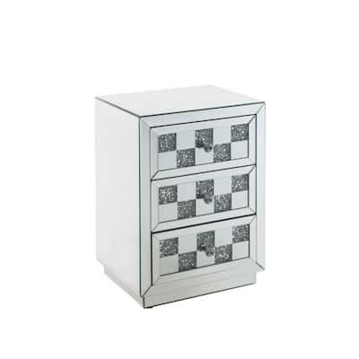 Vanity Stool with Fabric Cushioned Top Seat and Mirror Frame, Silver