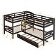 preview thumbnail 20 of 37, Twin L-Shaped Bunk Bed Kids Bed for 4