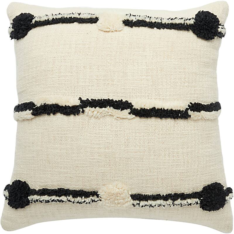 Mina Victory Lifestyle Textured Throw Pillow - Black - 18" x 18"