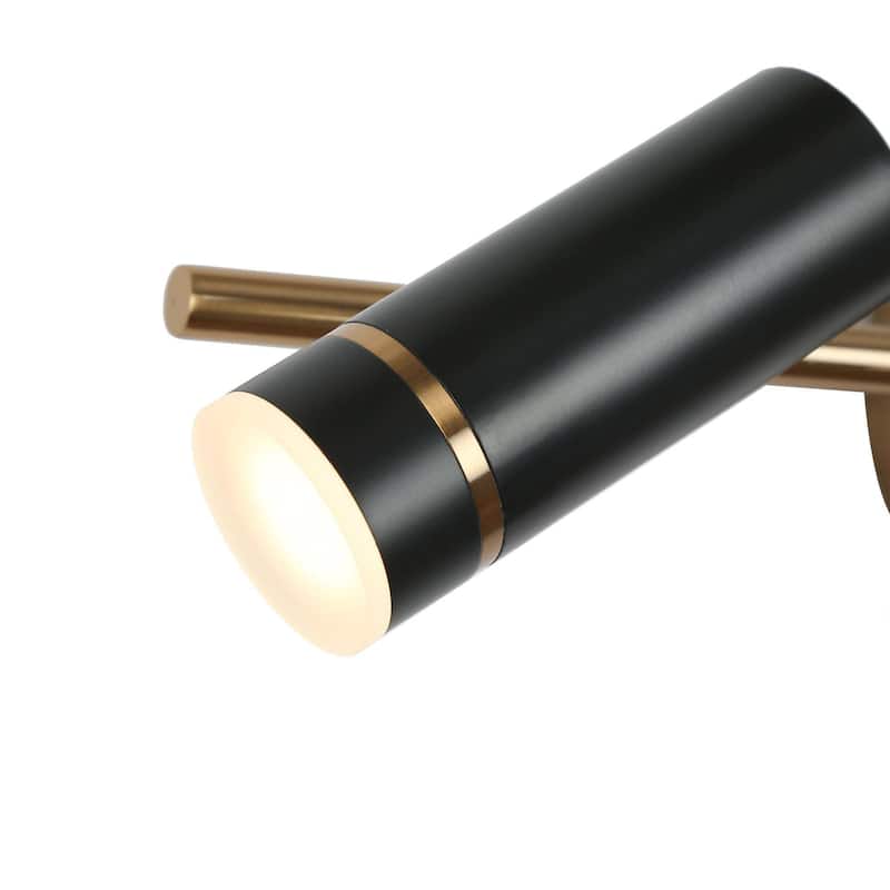Modern Black Gold 3-Light LED Bathroom Vanity Light Industrial Wall Sconces - 24 "
