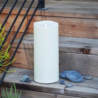 LUMINARA - Pearl Ivory OUTDOOR Flameless Candle Grand Pillar - Melted ...