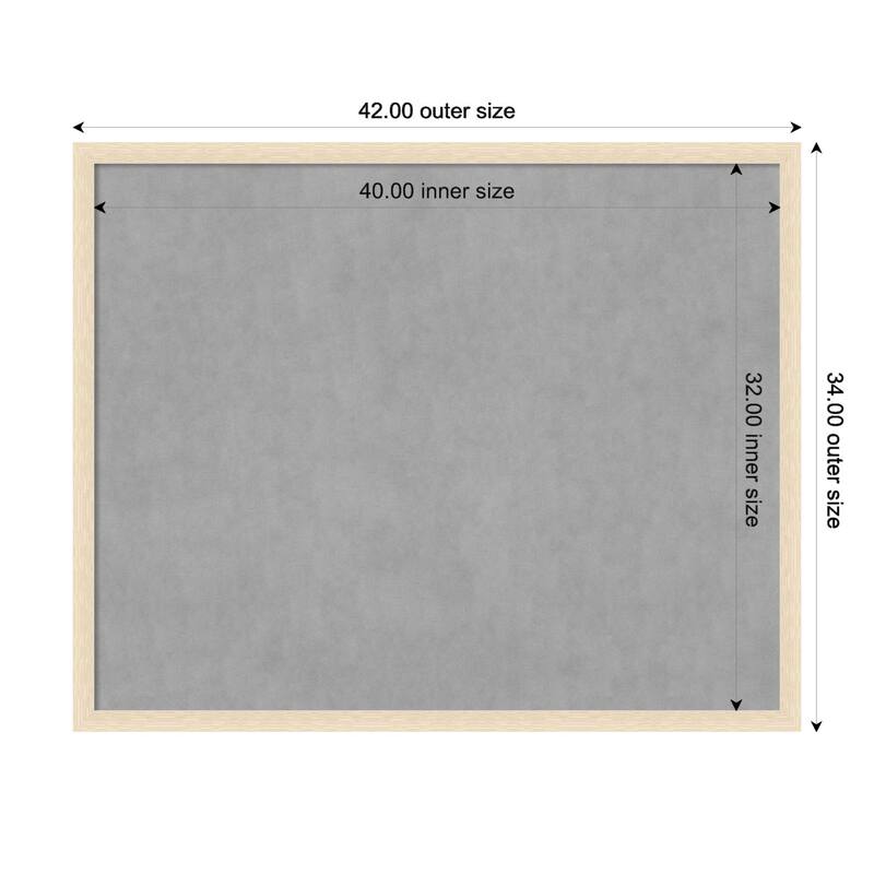 Amanti Art Woodgrain Stripe Blonde Framed Magnetic Board - Board Size 40x32