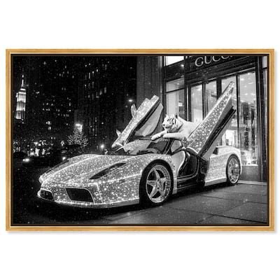 Glistening Tiger and Car Canvas by Art Remedy