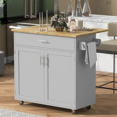 Rolling Kitchen Island Cart with Wheels , Drawer, Storage Racks