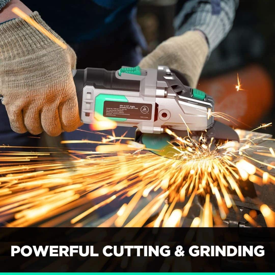 20V Cordless Angle Grinder, 41/2″ Grinders Power Tools Bed Bath