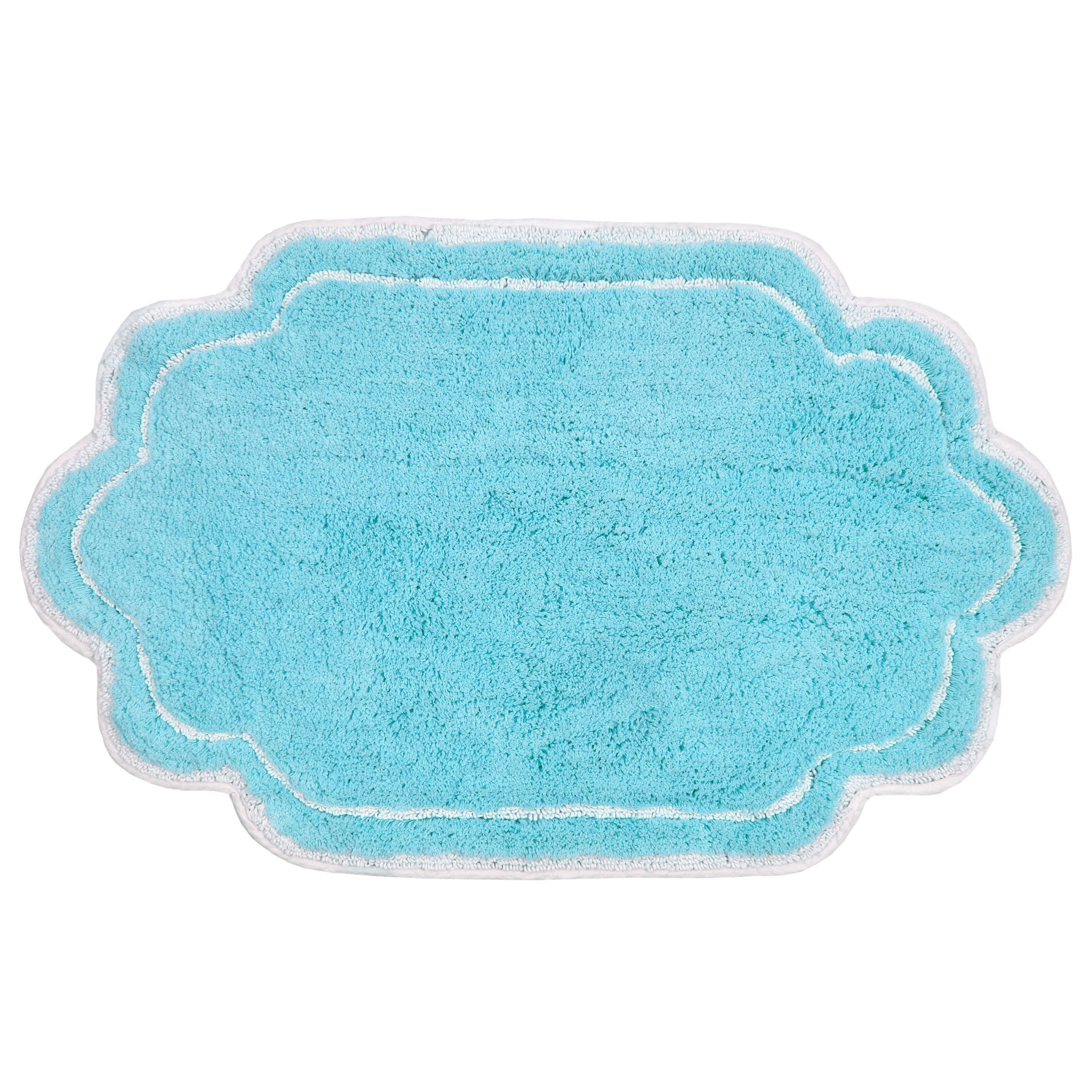 Home Weavers Allure Collection 100% Cotton Tufted Supersoft and Absorbent Bath Rug Machine Washable Tumble Dry, 17 inch x 24 inch Rectangle, Turquoise