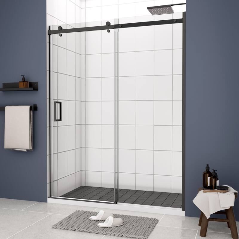 Frameless Single Sliding Shower Door with 304 Stainless Steel Hardware