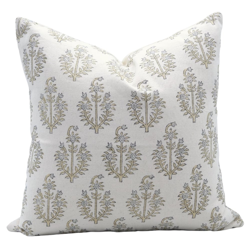 Fabdivine Rustic Linen Bed or Living Room Handmade Block Print Pillow Case