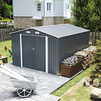 Campcraft 9x11 FT Outdoor Storage Shed with 3 Lockable Doors