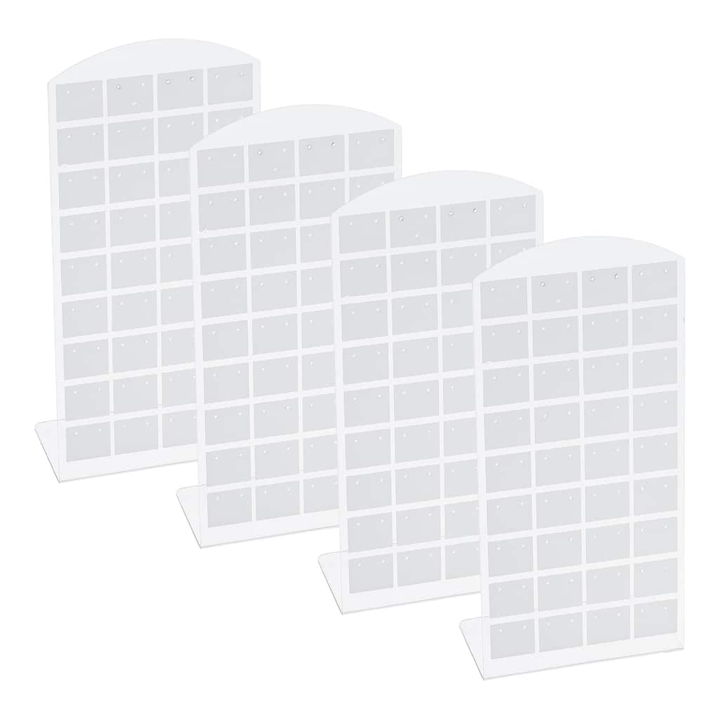 4pcs Earring Display Stand,Acrylic Earring Holder 72 Hole L Rack