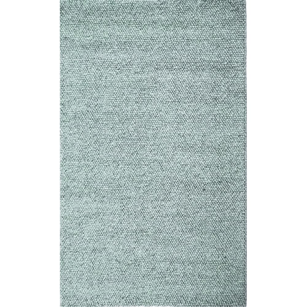 Domani Clouds Contemporary Hand-Knotted Aqua Blue / Ivory Heathered Rug