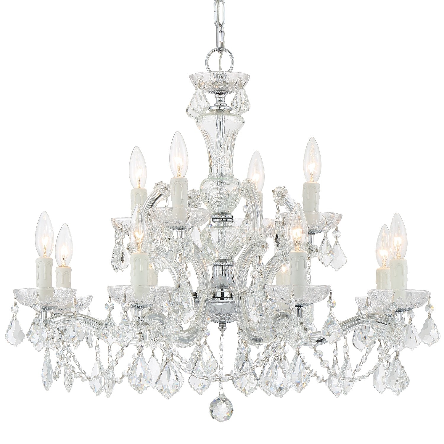 Maria Theresa 12 Light Clear Swarovski Strass Crystal Chandelier - 29'' W x 25.5'' H