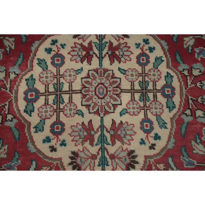 Hand Knotted Oriental 100% Wool Carpet Traditional Floral Greys & Charcoal Tabriz Area Rug - 13' 1'' X 9' 7''
