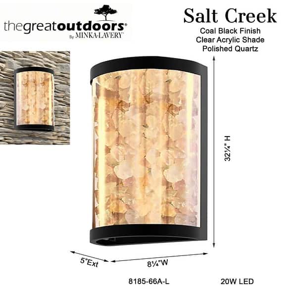 The Great Outdoors 8185-L Salt Creek 13" Tall LED Outdoor Flush Mount