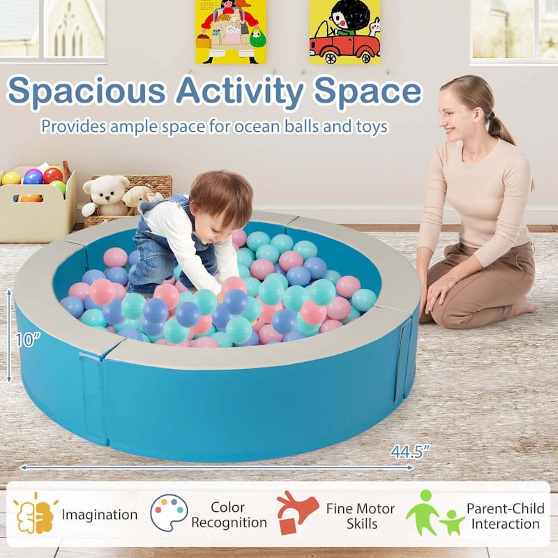 Costway 44.5" x 10" Baby Ball Pit Detachable Foam Ball Pit with 50