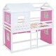 preview thumbnail 29 of 36, Impression & Beautiful Playhouse Twin Size Bunk Bed with Tent, Sturdy Construction & Unique Design, Spacious Space, Blue+White