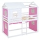 preview thumbnail 29 of 36, Pink & White Twin Bunk House Bed with Tent - Fun & Playful Design