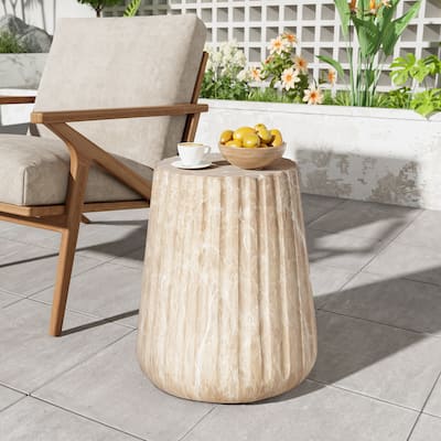Christopher Knight Home- Sophia MGO Outdoor Carved Side Table