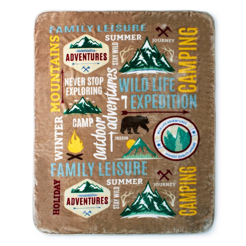 Hi Pile 60x80 Oversized Luxury Throw - camping