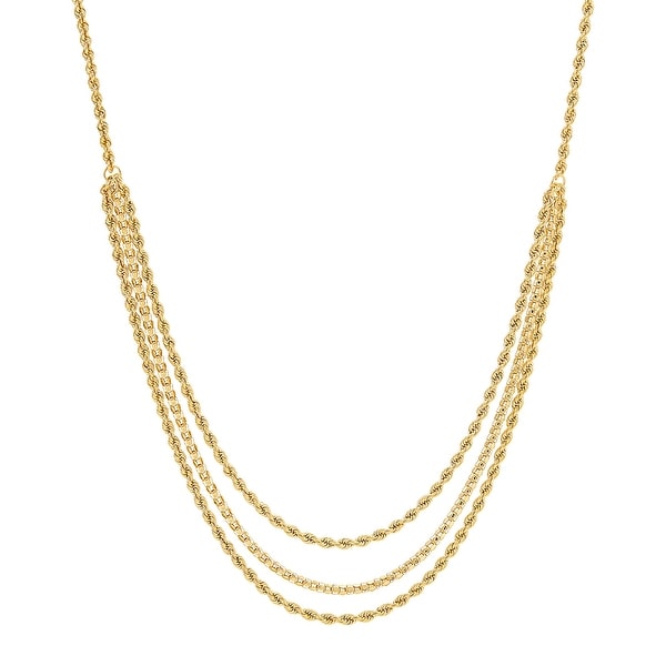 Shop Triple Layer Rope Necklace in 10K 