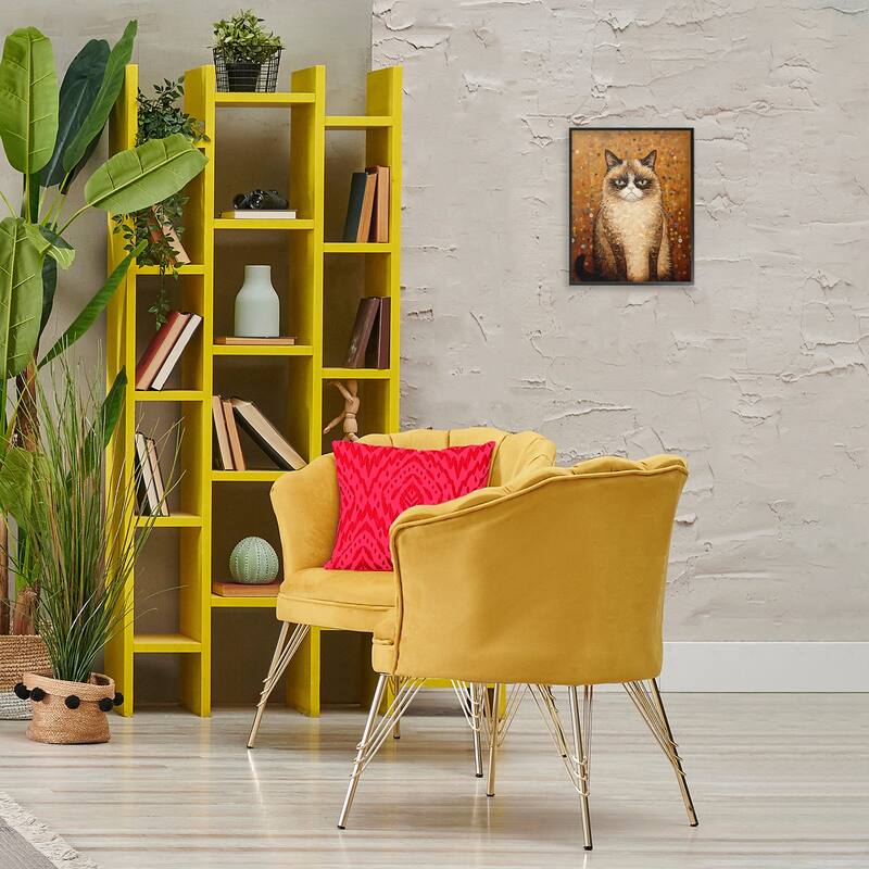 Stupell Grumpy Klimt Cat Framed Giclee Art Design By Arlington Prints