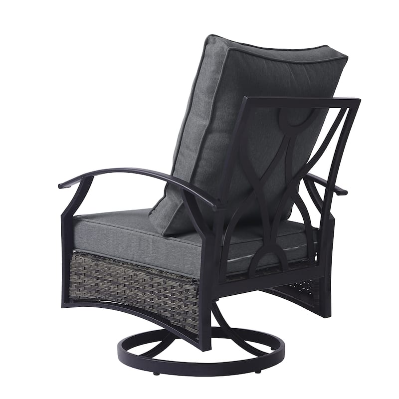 3-Piece Outdoor Swivel wicker Bistro Set
