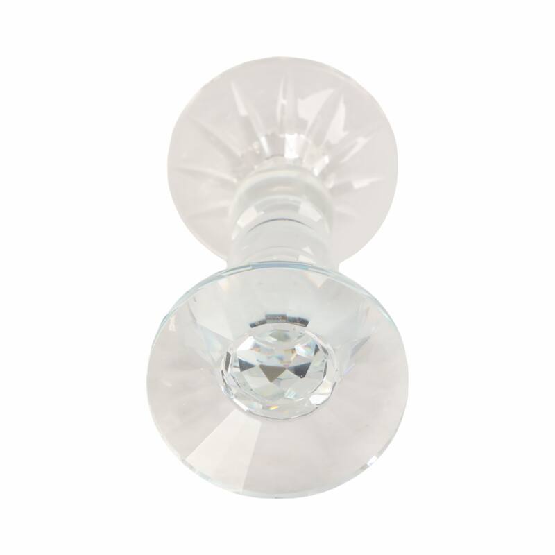 Glass Crystal Pillar and Taper Candle Holder Modern Glam Design