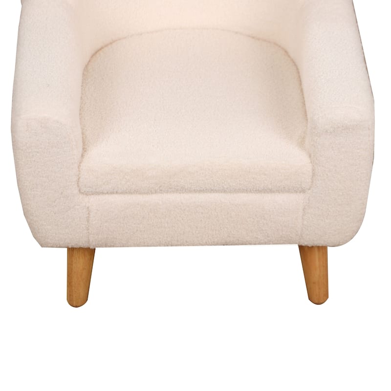 White Teddy Club Kids Arm Chair with Foam Seat and Washable Fabric
