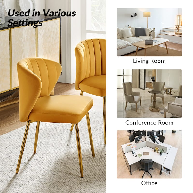 Aruna Accent Chair with Metal Legs 20''W X 19.5 ''D X 29''H by HULALA HOME