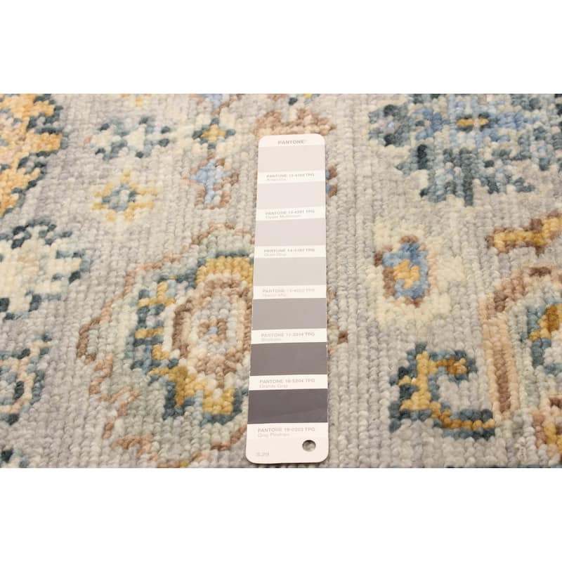 ECARPETGALLERY Hand-knotted Modern Oushak Grey Wool Rug - 2'9 x 8'0