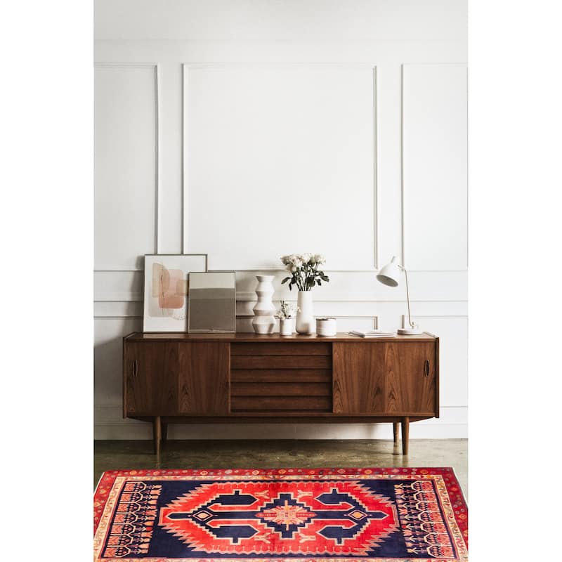 ECARPETGALLERY Hand-knotted Konya Anatolian Red Wool Rug - 4'3 x 7'2