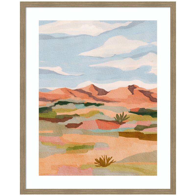 Kate and Laurel Framed Art Southwestern Dreams l by Nikita Jariwala - 34x42 - Brown