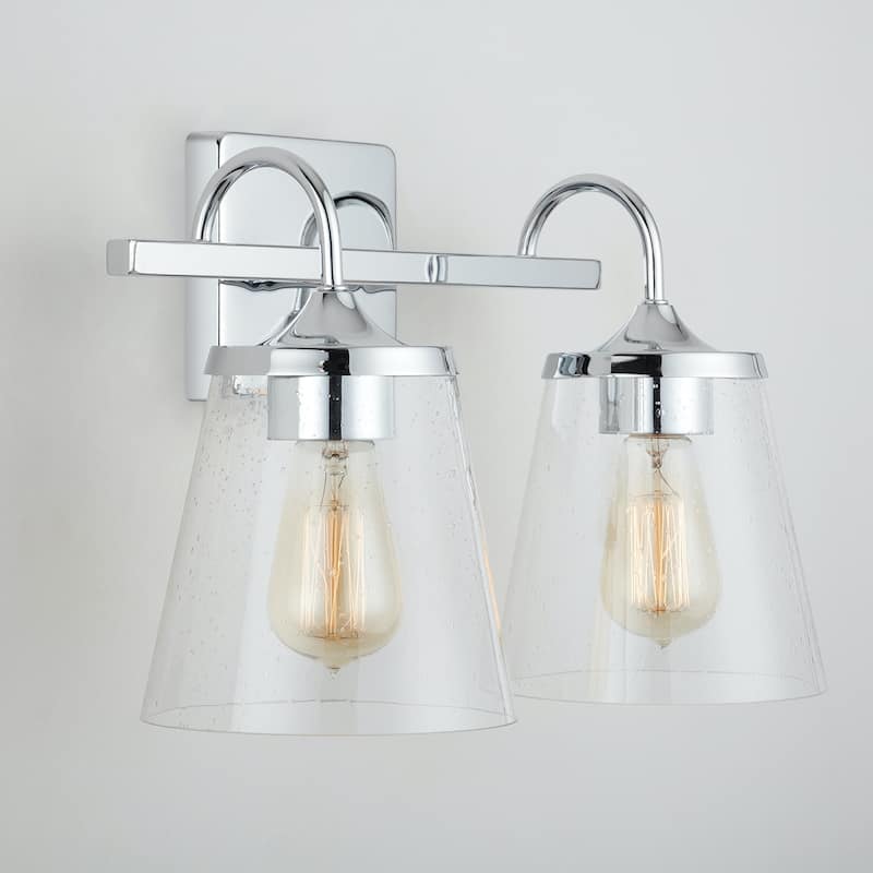 Jayne 2-light Bath/ Vanity Fixture w/ Clear Seeded Glass