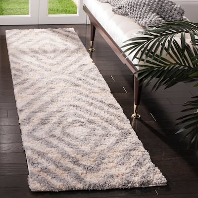 SAFAVIEH Berber Shag Nobuyo Moroccan 1.2-inch Thick Rug - 2' x 8' Runner