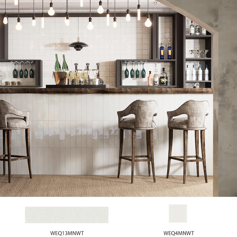Merola Tile Menorca White 2-1/2" x 12-7/8" Ceramic Wall Tile