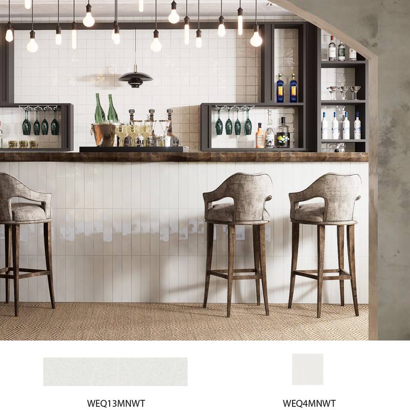 Merola Tile Menorca White 4" x 4" Ceramic Wall Tile