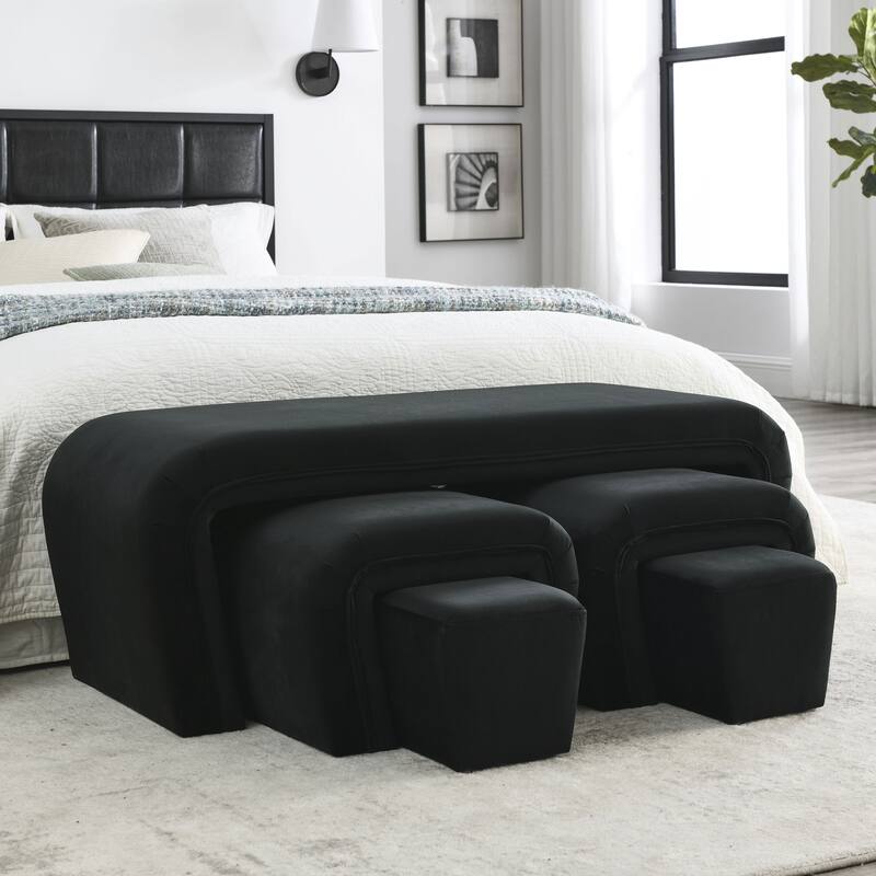 Modern Contemporary Upholstered Nesting Bench(including Four nesting